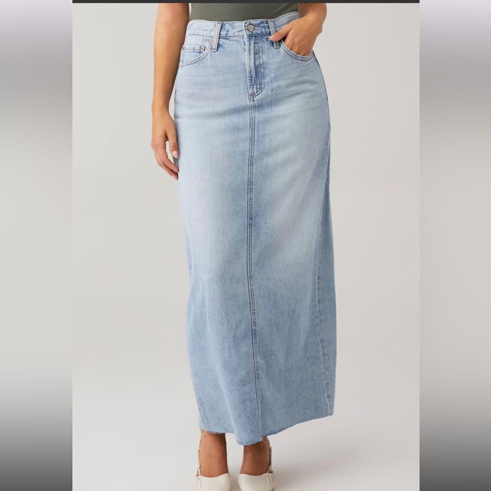 NWT PISTOLA Women's Raye Denim Maxi Skirt Size 30 - Picture 4 of 10
